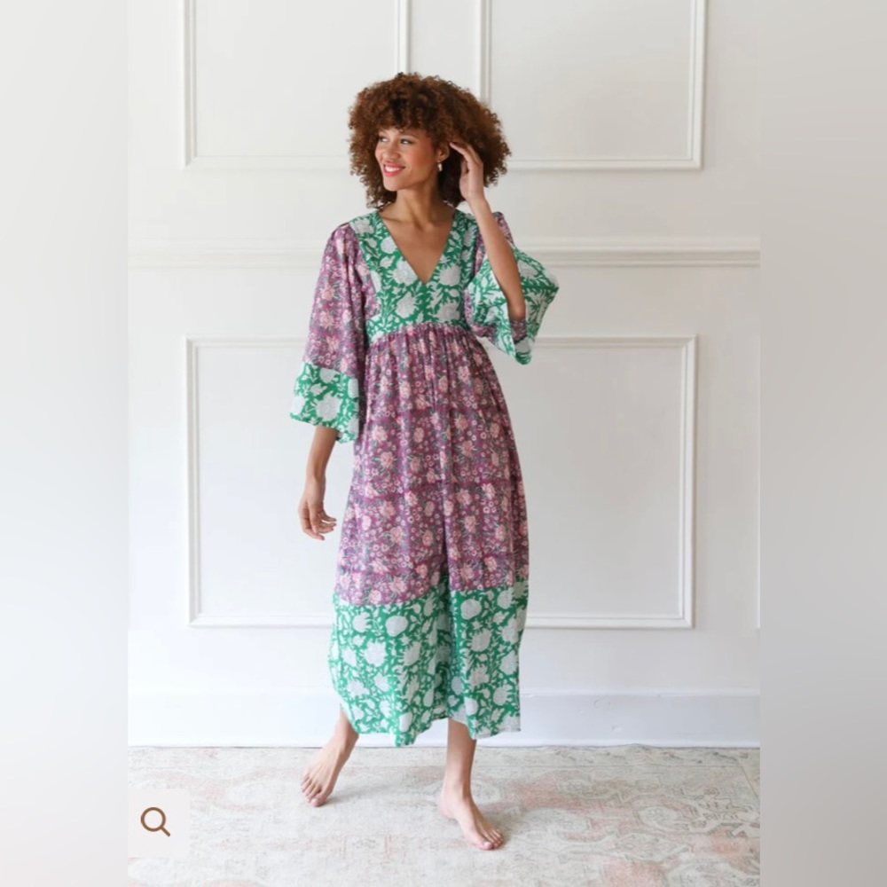 Mille ADELE DRESS IN PURPLE ROSE PATCHWORK - Picture 3 of 7